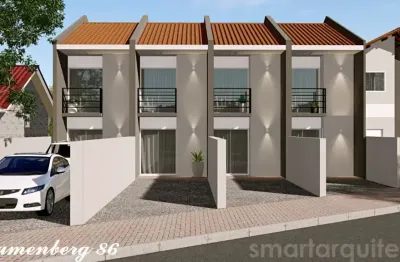 Vendo sobrados na planta, 02 quartos - bairro itoupava central