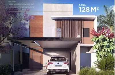 Sobrado à venda na planta de 128 m², com 3 quartos, sendo 1 suíte, 3 banheiros e 2 vagas de garagem, no condomínio authoria reserva jequitibá
