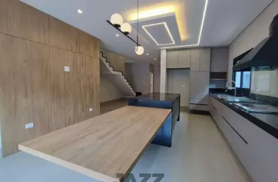 Sobrado de alto padrão à venda com 196 m², 3 quartos, 5 banheiros, 4 vagas de garagem e piscina, localizado no condomínio lazuli club