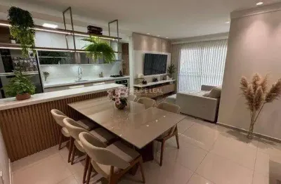 Apartamento com planejados de 03 dormitórios sendo 1 suíte, sacada grande com churrasqueira e 2 garagens em centro  -  biguaçu