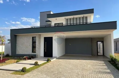 Remax aluga casa térrea com 288 m² de construção, 4 suítes, amplo living c/ pé direito duplo, lavabo e área gourmet, no resid. arborais, em campinas.