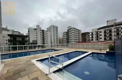 Apto 90m praia com 3 dorm sendo 1 suíte, 2 banh, 2 vagas, var. gourmet, lazer.