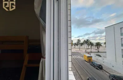 Kitnete, 1 banheiro, cozinha, 29,05m², frente para praia, vista mar, tupi