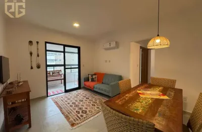 Apto 2 dorms, 1 suite, 1 vaga, 74,5m², 730m da praia, sacada gourmet, forte