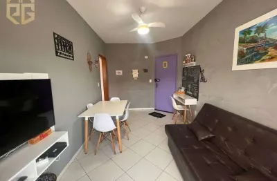 Apto 2 dorm, 2 banheiro, 1 vaga, 65m2, forte, 600m da praia, mobiliado