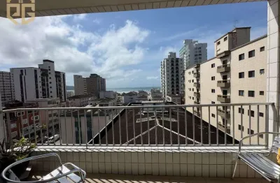 Apto 2 dorms, 1 suite, 1 vaga, 92,95m2, vista mar, guilhermina, 170m da praia