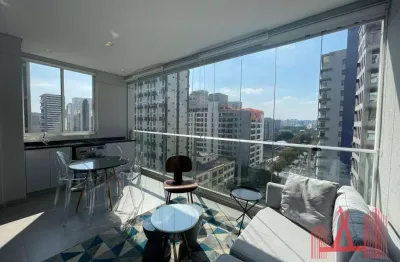 Apartamento stúdio mobiliado para locação com 1 dormitório, 1 vaga de garagem, com 45 m² - moema