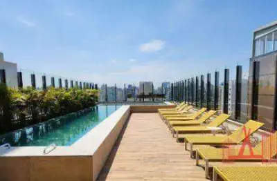 Apartamento studio mobiliado para locação com 1 dormitório, 1 banheiro, com 26 m² - perdizes