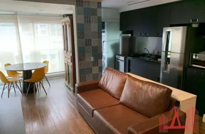 Apartamento mobiliado com 1 dormitório, 1 vaga de garagem à venda ou locação, com 52 m² - consolação