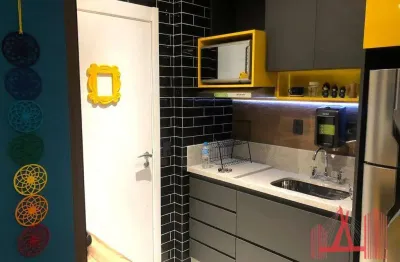 Apartamento studio mobiliado para locação com 1 dormitório, 1 vaga de garagem, com 35 m² - consolação