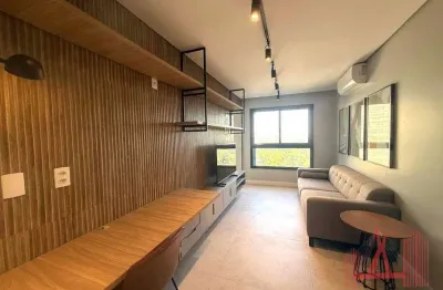 Apartamento mobiliado para locação com 1 dormitório, 1 vaga de garagem, com 45 m² - pinheiros
