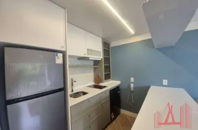 Studio mobiliado para locação com 1 dormitório, 1 vaga de garagem, com 34 m² - vila madalena