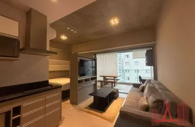 Studio mobiliado para locação com 1 dormitório, 1 vaga de garagem, com 45 m² - moema