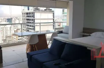 Studio mobiliado para locação com 1 dormitório, 1 vaga de garagem, com 42 m² - consolação
