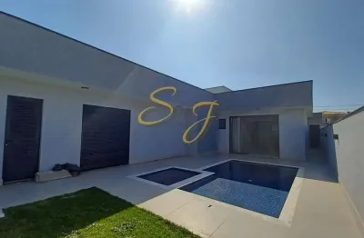 Casa térrea semi nova a venda com 3 suítes e piscina, parque brasil 500, paulinia/sp