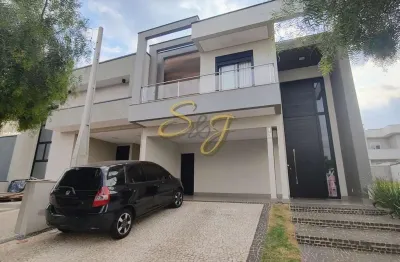 Fantástica casa - sobrado com 3 suítes, 3 salas, amlo quintal com piscina, condomínio terras da estância, vil monte alegre, paulínia/sp