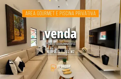 Casa térrea a venda com 193 m2 | r$ 1.290 m | 3 suítes | recém construída | 4 vagas | energia solar em neópolis