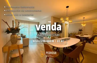 Lindo apartamento reformado a venda de 83m² com 3 quartos e andar alto em nova parnamirim