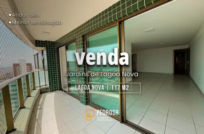 Apartamento à venda com 117m2 em andar alto com 3 quartos e 2 vagas em lagoa nova natal/rn