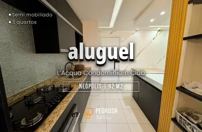 Apartamento lacqua | 92m2 | 3/4 uma suíte | sombra | 2 vagas | neópolis