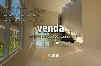 Casa duplex em condomínio a venda de 312 m2 com 4 suítes e piscina em alphaville catuana