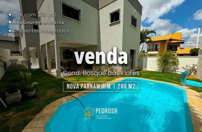 Casa à venda com 280 m2 - 4 quartos - no bairro de parque do jiqui/parnamirim - 2 vagas