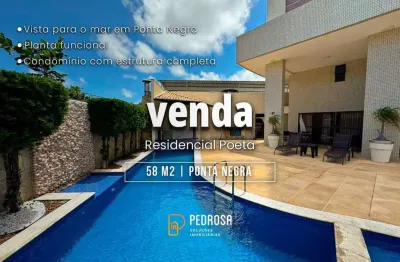 ??? VENDA | 58m² | ?? Vista para o Mar | ??R$ 380 mil | 2 Quartos (1 Suíte) | 1 Vaga | Ponta Negra