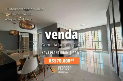 Apartamento à venda com 83 m2 - 3 quartos - no bairro de Nova Parnamirim/Parnamirim - 2 vagas