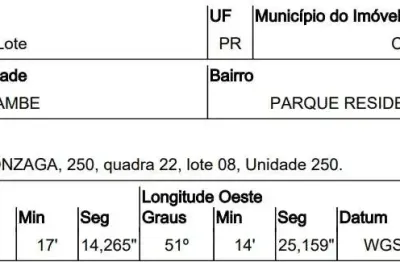 Oportunidade única em cambe - pr | tipo: terreno | negociação: leilão  | situação: imóvel