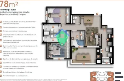 Apartamento 78m² à venda por 780.000,00 no vila yara, osasco, sp