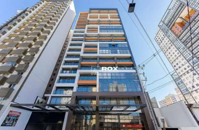 Apartamento studio, porteira fechada com 1 quarto à venda, 21 m² por r$ 370.000 - centro, curitiba/pr