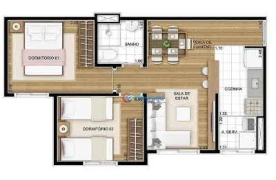 Apartamento com 2 dormitórios à venda, 48 m² por r$ 210.000,00 - loteamento novo angulo - hortolândia/sp