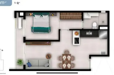 Apartamento a venda 1 quarto, 1 suíte, 46,26 m2 - setor bueno.