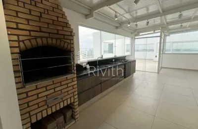 Excelente apartamento duplex/cobertura de 250m², com 3 dormitórios, 3 suítes, 4 banheiros, terraço gourmet e 3 vagas de garagem paralelas em vila scarpelli  -  santo andré