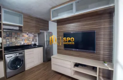 Cond bk30 alto da boa vista , apto de 33 metros mobiliado para venda e locação na chac santo antonio