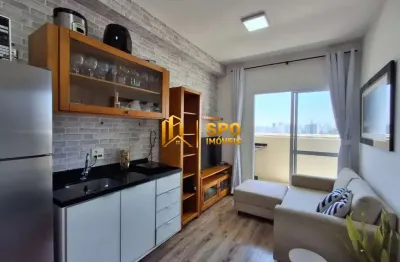 Studio mobiliado à venda no alto da boa vista, 30 metros, vaga, lazer