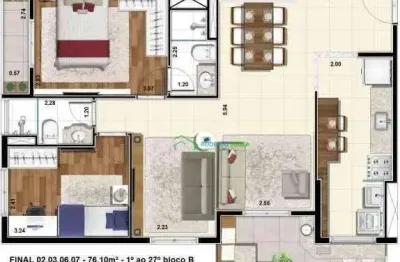 Venda e locação - apartamento 3 dormitórios, 1 suíte e varanda gourmet em barueri - próximo ao parque e condomínio completo