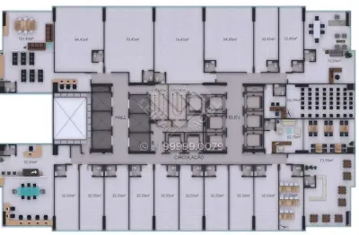 Sala no grand tower shopping com 62m² em boa viagem