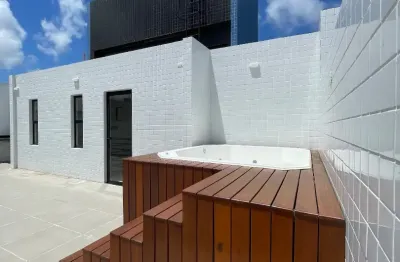 Cobertura com 3 quartos à venda no altiplano cabo branco, joão pessoa , 110 m2 por r$ 520.000