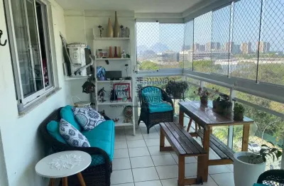 Condomínio barra allegro vendo espetacular apartamento no recreio dos bandeirantes, 3 quartos, 1 suíte, 2 vagas, ar condicionado split todos quartos