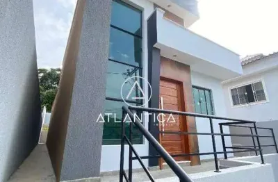 Atlântica imóveis oferece excelente casa com 3 dormitórios à venda, 92 m² por r$ 400.000 - extensão serramar - rio das ostras/rj.