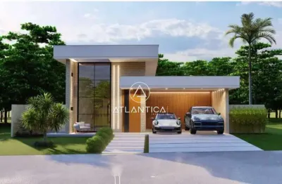 Atlântica imóveis tem linda casa linear com projeto moderno e funcional, localizada em um dos melhores condomínios da região!