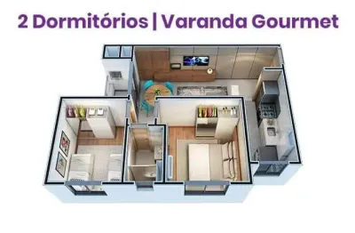 Apartamento 2 dormitórios, 57 m², aluguel a partir de r$ 1.629 + taxas - ecoville, curitiba (pr)