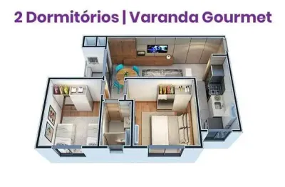 Apartamento 2 dormitórios, 57 m², aluguel a partir de r$ 1.629 + taxas - ecoville, curitiba (pr)