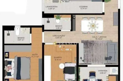 Apartamento com 2 dormitórios à venda, 64,66m² - residencial portal da mantiqueira - taubaté/sp
