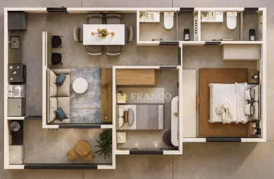 Apartamento com 2 dormitórios à venda, 64 m² - residencial portal da mantiqueira - taubaté/sp