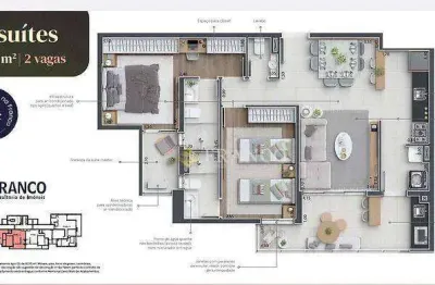 Apartamento com 2 dormitórios à venda, 81 ,55m² - bosque flamboyant - taubaté/sp