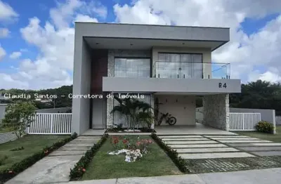Casa em condomínio para venda em camaçari, alphaville (abrantes), 4 dormitórios, 3 suítes, 4 banheiros, 2 vagas