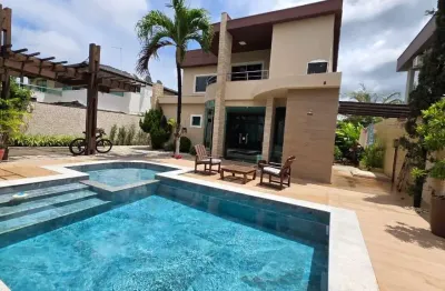 Casa em condomínio para locação em camaçari, alphaville (abrantes), 3 dormitórios, 3 suítes, 4 banheiros, 4 vagas