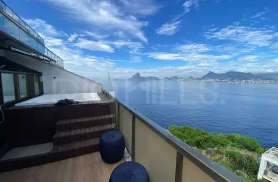 Apartamento flat com 120m² e vista para o mar, à venda no gragoatá, niterói/rj
